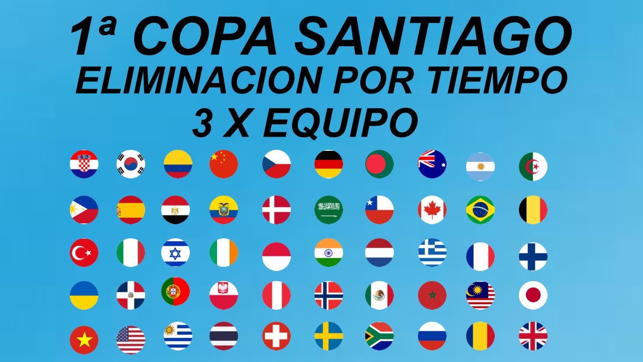 1ª Copa Santiago - Carrera de Canicas de Paises - Eliminación por Tiempo - Algodoo
