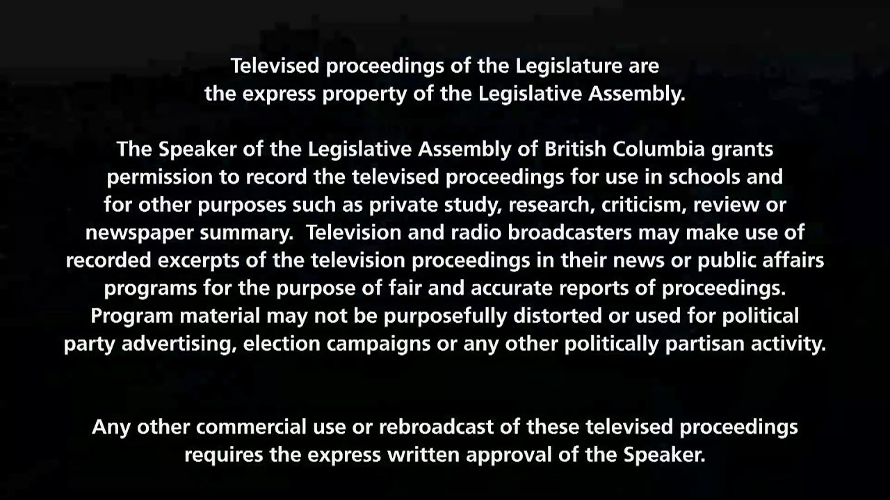 BC Legislature Live Stream