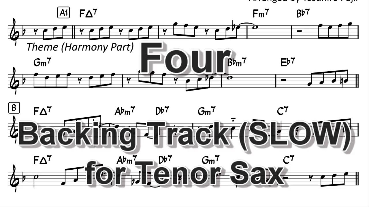 Four (By Miles Davis) - Backing Track for Tenor Sax (SLOW)