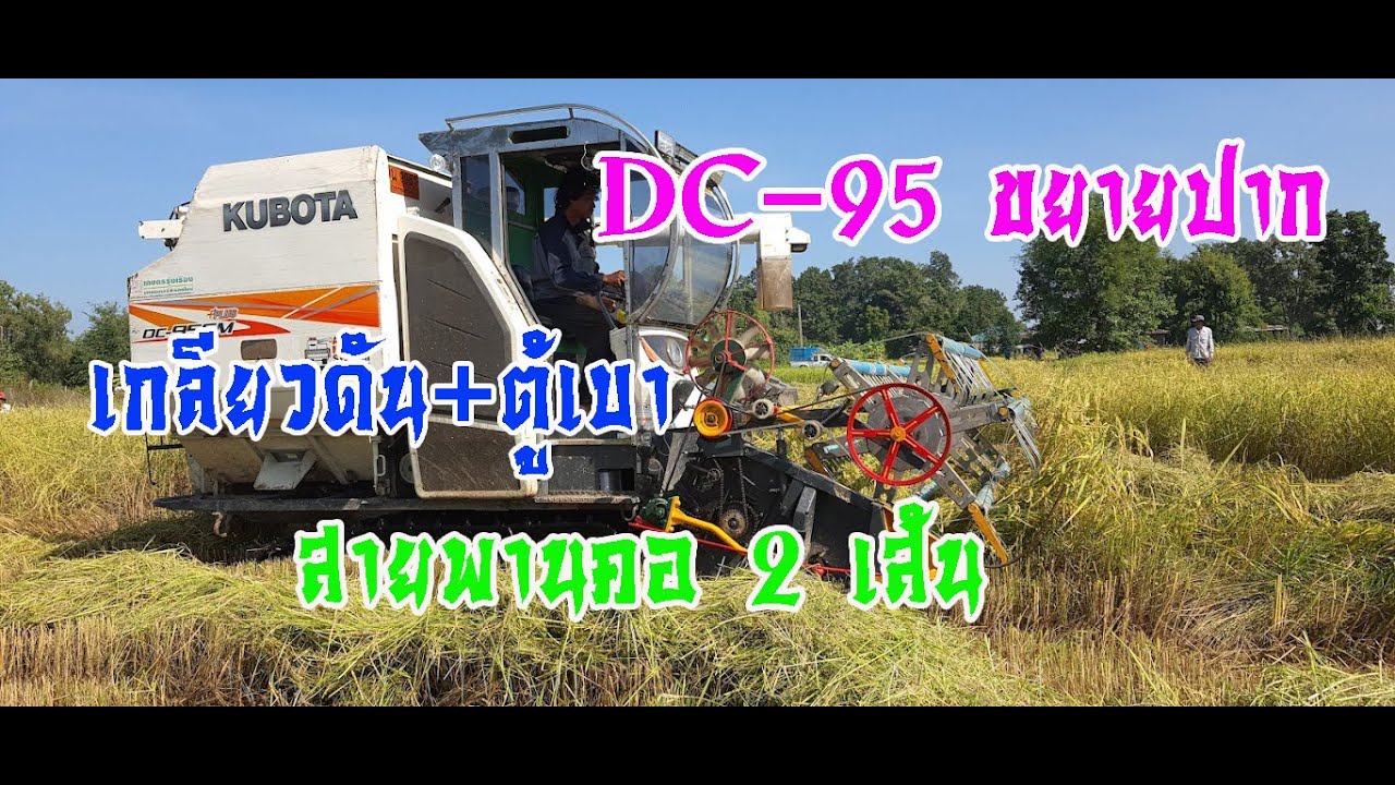 รถเกี่ยวข้าวคูโบต้า DC-95 ขยายปาก เกี่ยวสบายๆ ได้งานเพิ่มด้วย #รถเกี่ยวข้าว #combine harvester