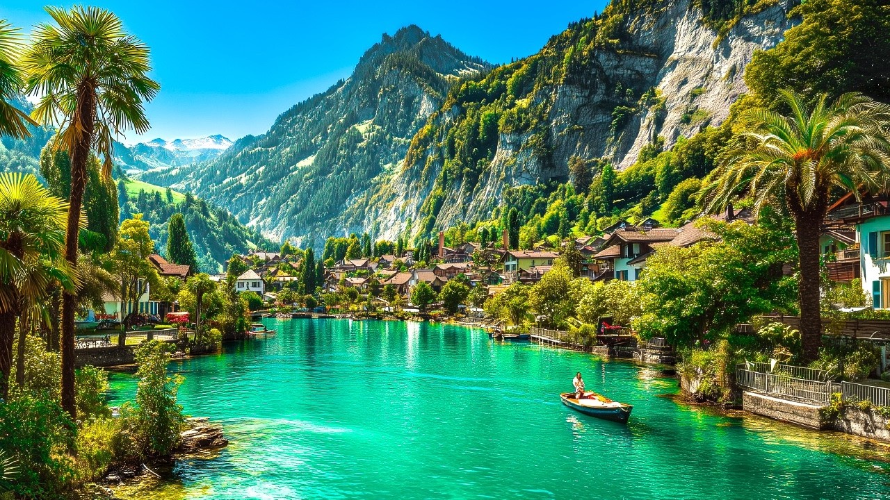 Прогулка по самой необычной швейцарской деревне Квинтен 🇨🇭 Швейцария 4K
