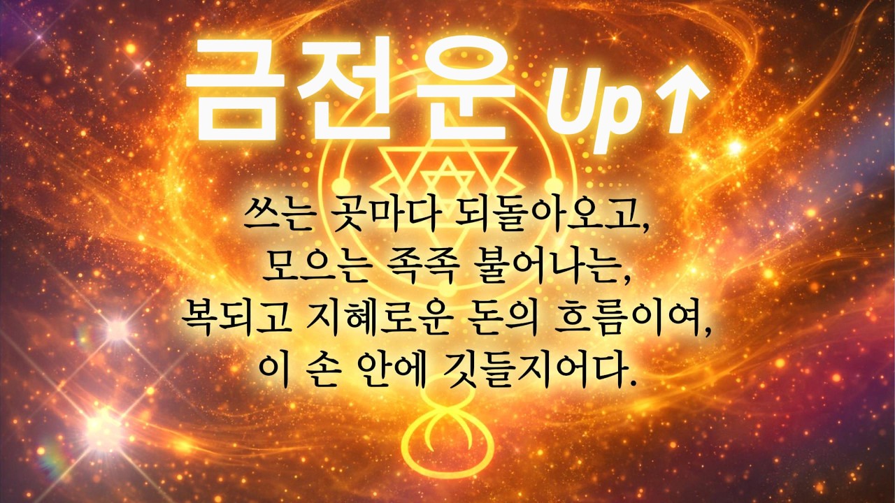 금전운 Up↑ 안 들으면 후회할지도 모릅니다. 기운 받아가세요.