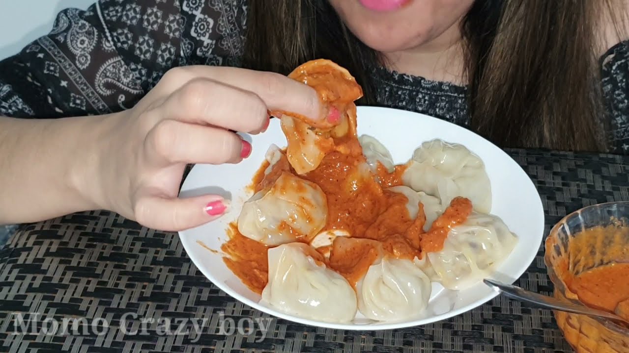 Chicken Momos Eating Challenge with Spicy Chutney/Momo Dumplings Eating/ ASMR Eating Momos Challenge