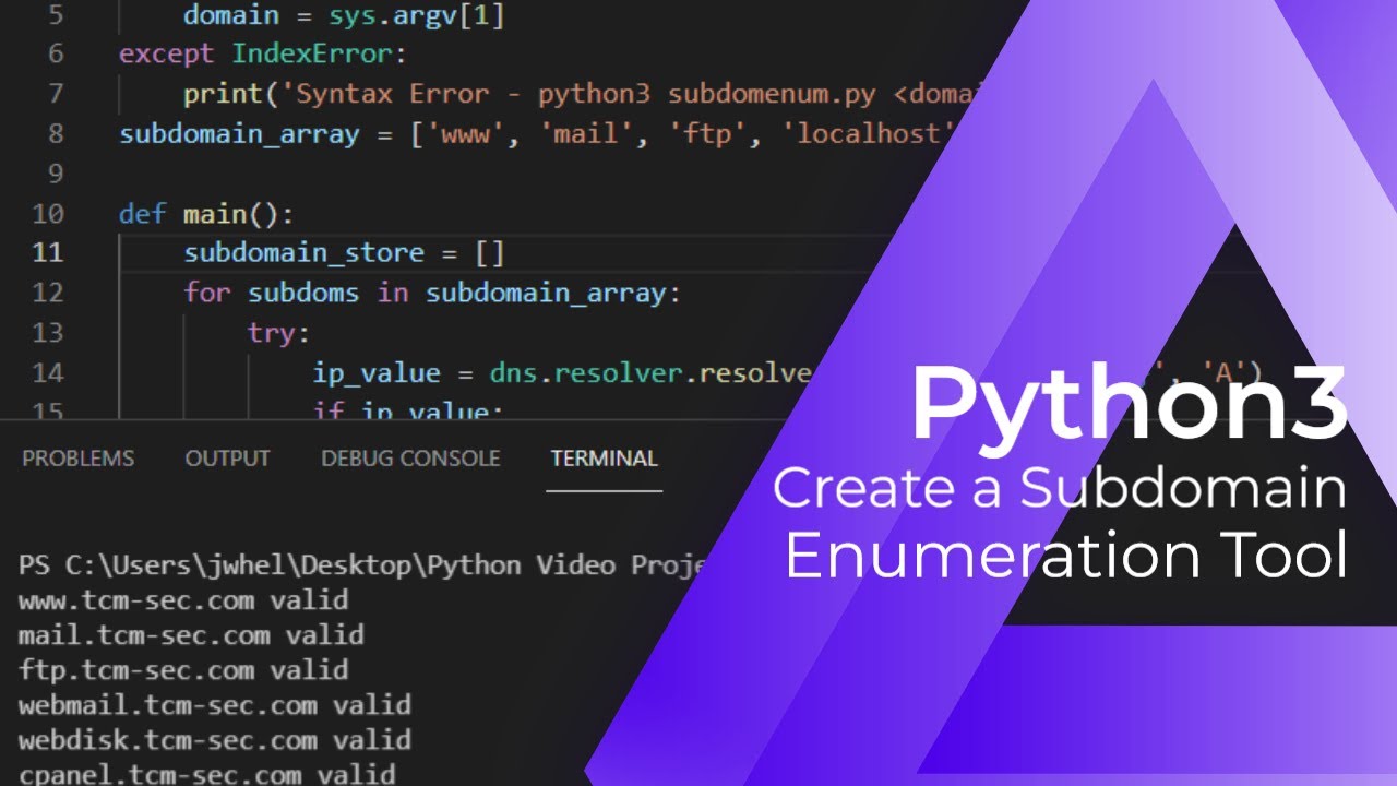 Create Your Own Python SUBDOMAIN ENUMERATION TOOL