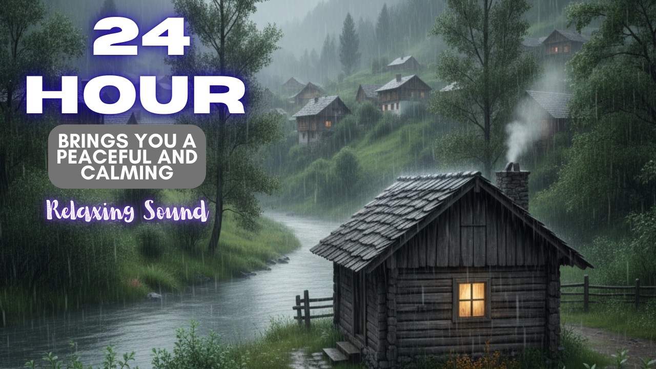 Hut and Rain by the Riverside ASMR Relaxing Sound