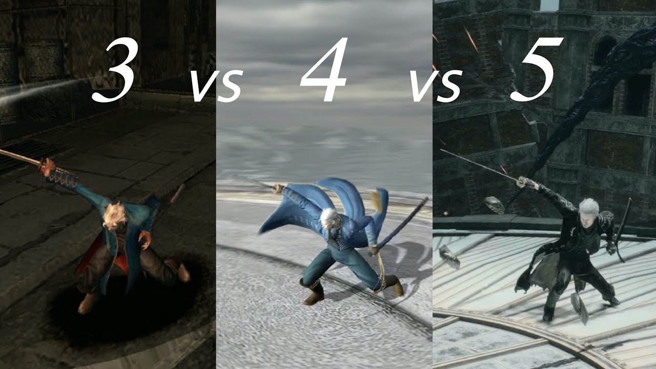 Devil May Cry 3 to 5 Vergil skills comparison / バージルの技モーション比較 デビルメイクライ3,4,5
