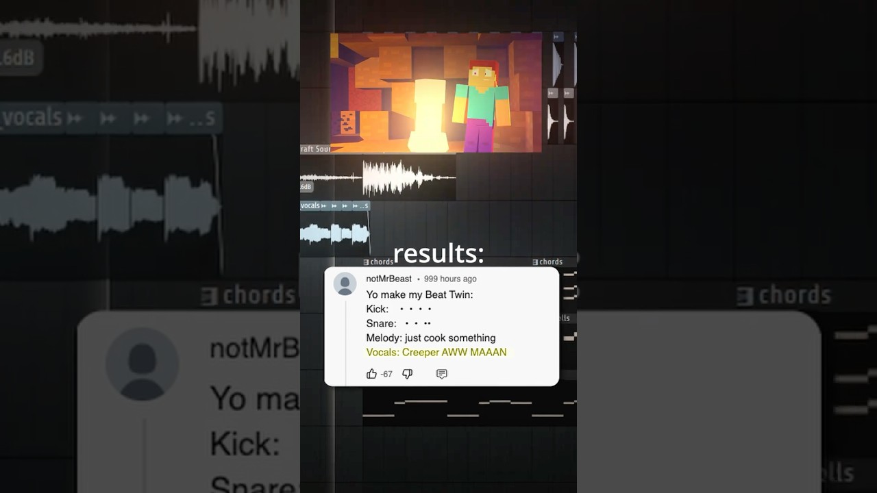 Use this sound = VIRAL🫵☠️ | making beats with YOUR COMMENTS(creeper aww man meme)#funk #phonk #funny