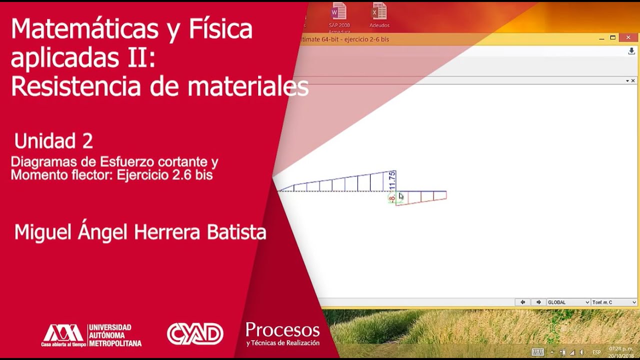 17 Diagramas de Esfuerzo cortante y Momento flector Ejercicio 2 6 bis