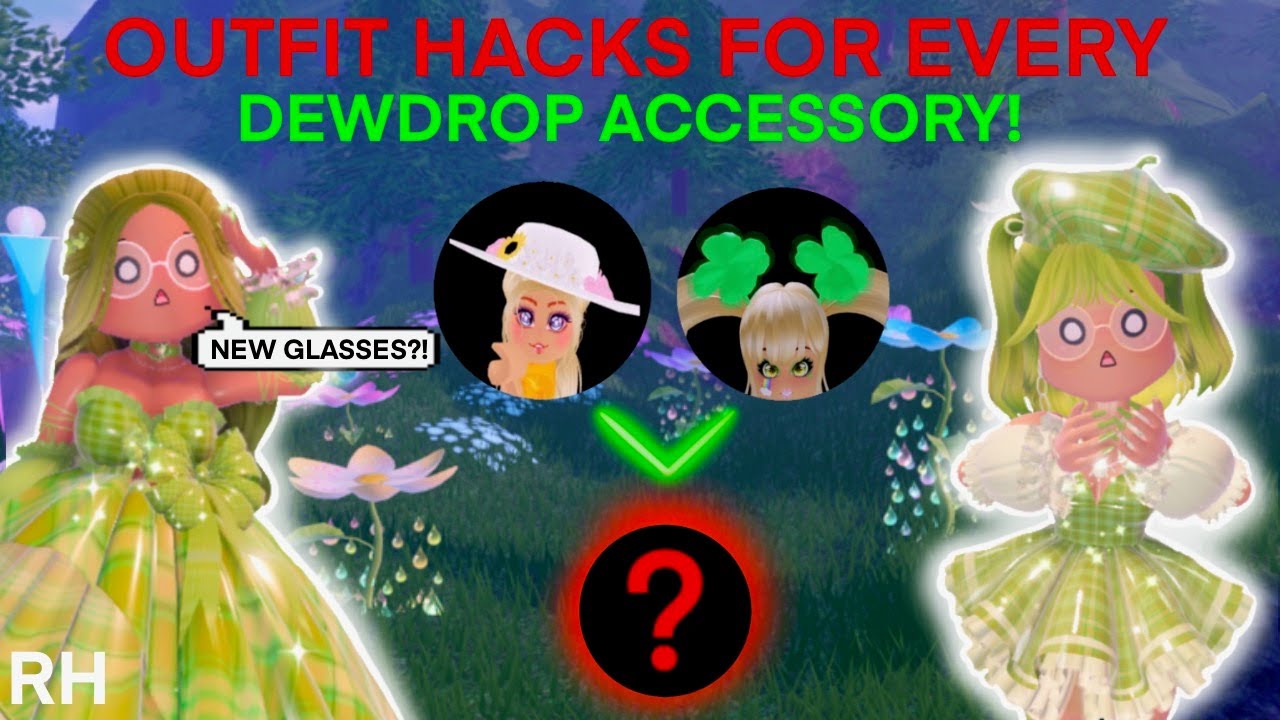 EVERY OUTFIT HACK with NEW DEWDROP FREE EVENT ITEMS! 🖤🍀😍 Royale High 🏰 St. Patrick's Update ROBLOX