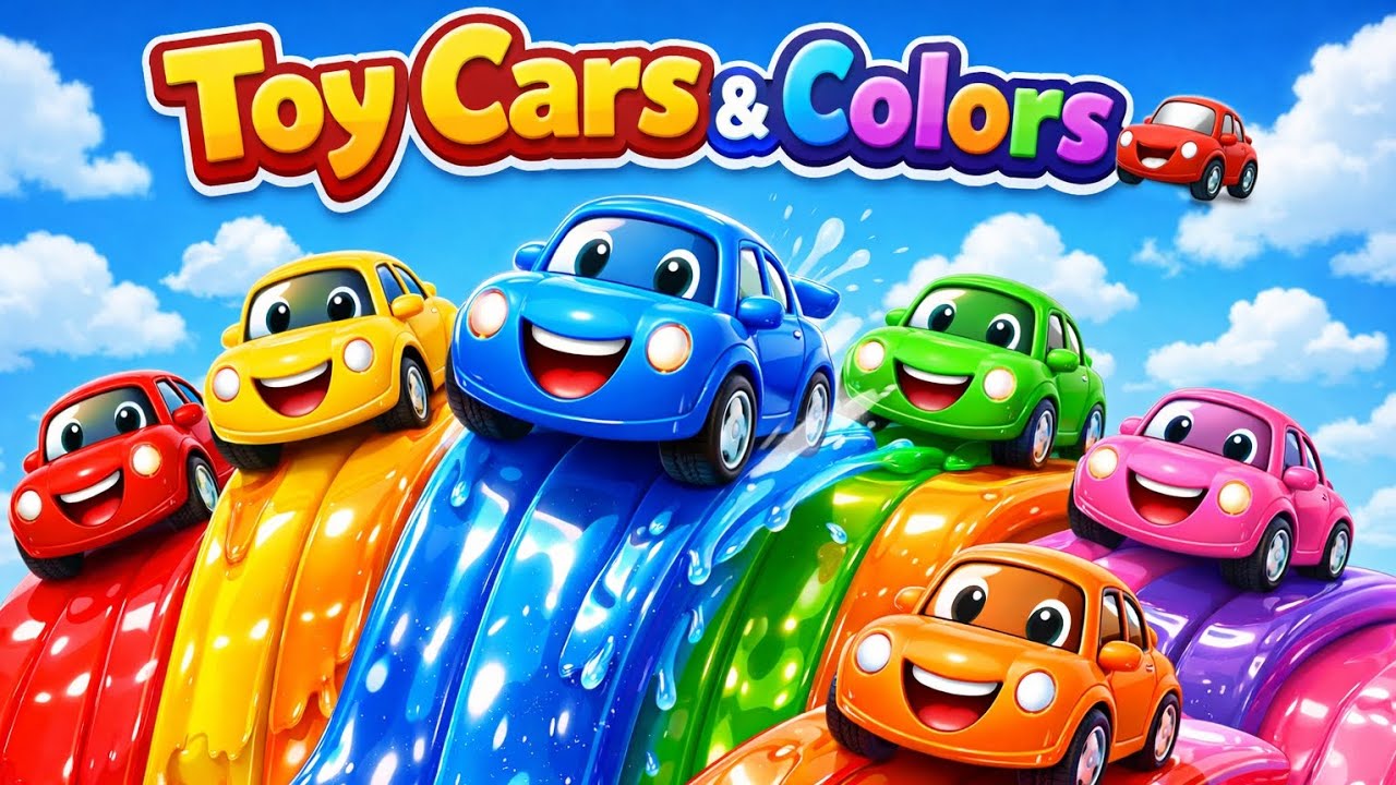 Toy Cars & Colors 🚗🌈 | Fun 3D Color Learning Song for Kids | Nursery Rhymes