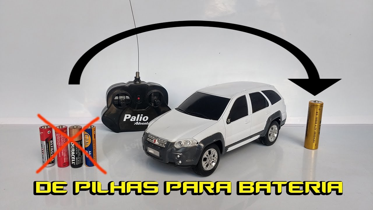 Como substituir pilhas por bateria + carregador em carrinho de controle remoto
