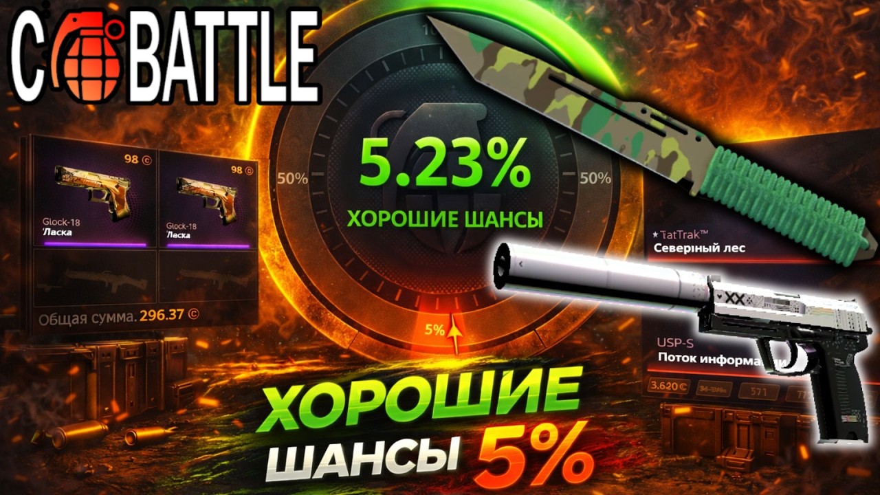КБ НЕ ПЕРЕСТАЕТ УДИВЛЯТЬ. СДЕЛАЛ НОЖ НА 5%. ЛЮТЫЕ ЗАНОСЫ НА 5% НА CB #casebattle #ggdrop #ггдроп