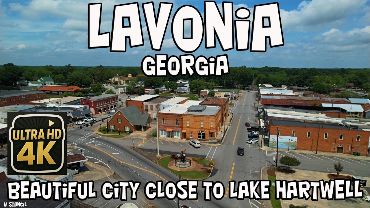 Lavonia Georgia 4K  / A Lake Hartwell City  (DJI Mavic Air 2S Drone Footage) Big Time Small Town