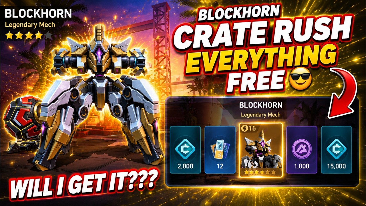 😱 75 FREE TOKENS FOR A LEGENDARY MECH?! DID I UNLOCK BLOCKHORN FOR FREE?! 🤯🔥 | Mech Arena