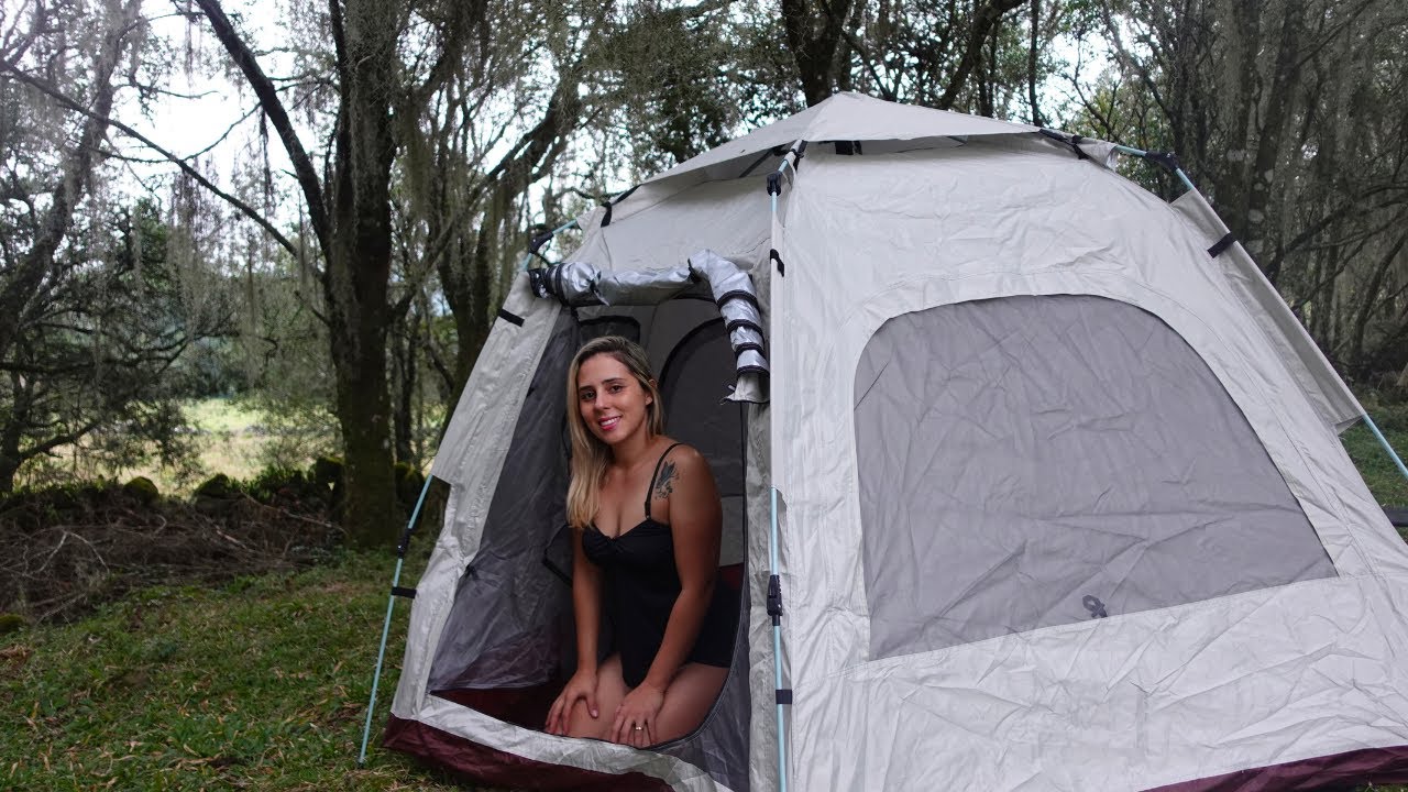 BRAZILIAN ADVENTURE 4K - Camping girl ASMR Cooking outdoor and relaxing in nature