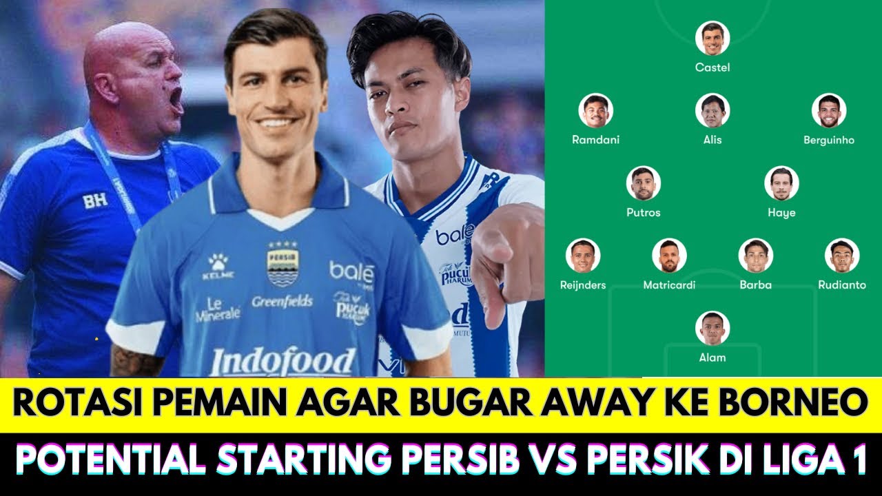 Saatnya Rotasi Pemain Beri Kesempatan Sergio Castel dan Dewangga dari Awal❗Formasi Persib vs Persik