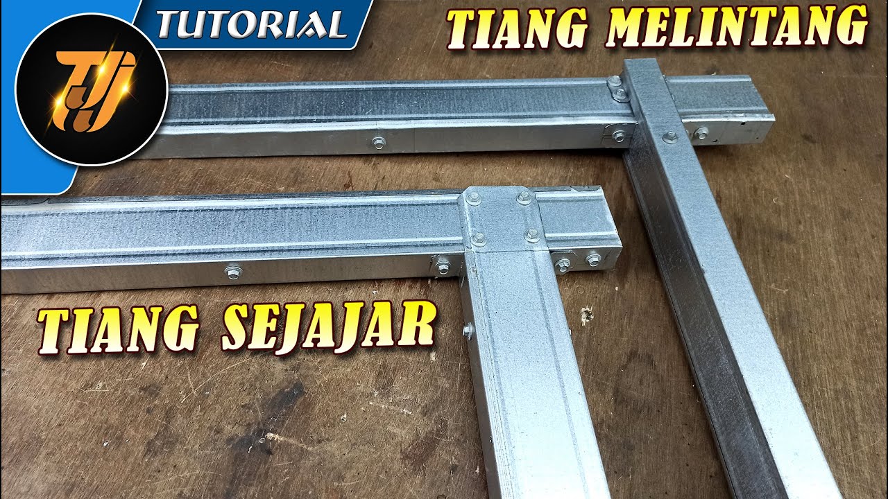 Cara kuat sambung tiang kanopi bajaringan sejajar dan melintang dobel box