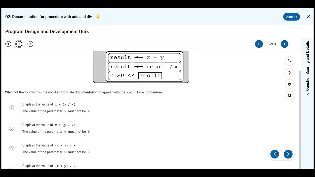 AP Computer Science Principles 1.3 Program Design and Development Quiz
