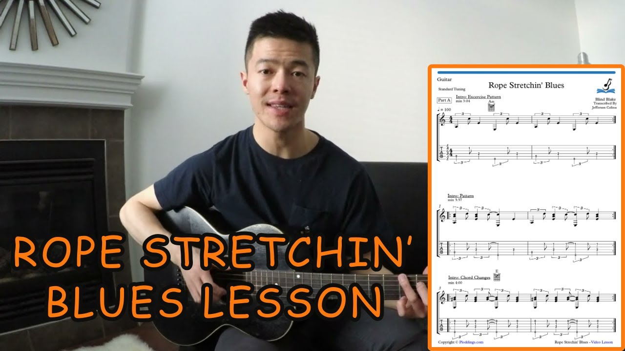 How to Play: Rope Stretchin' Blues by Blind Blake - Guitar Lesson (with Tabs/Tablature)