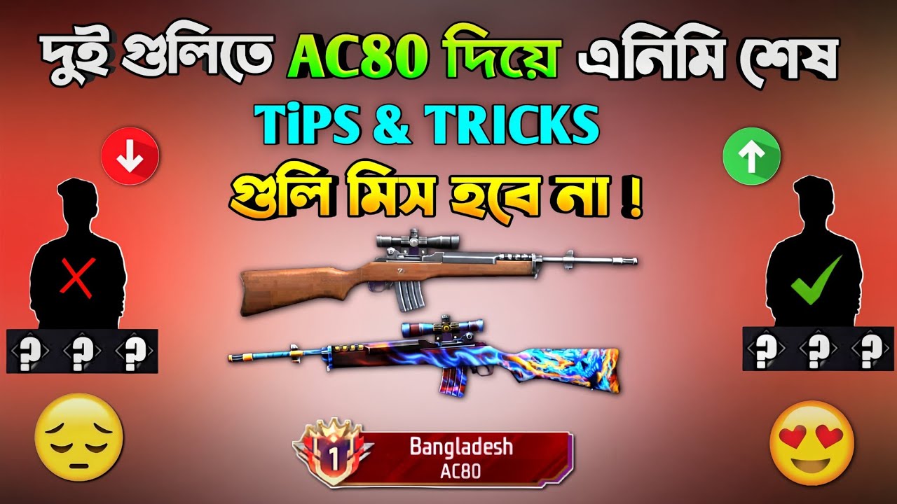 AC80 Gun Free Fire | Full Details + Pro Tips ||HIDDEN ( Ac80 TRICK & TIPS)🤫