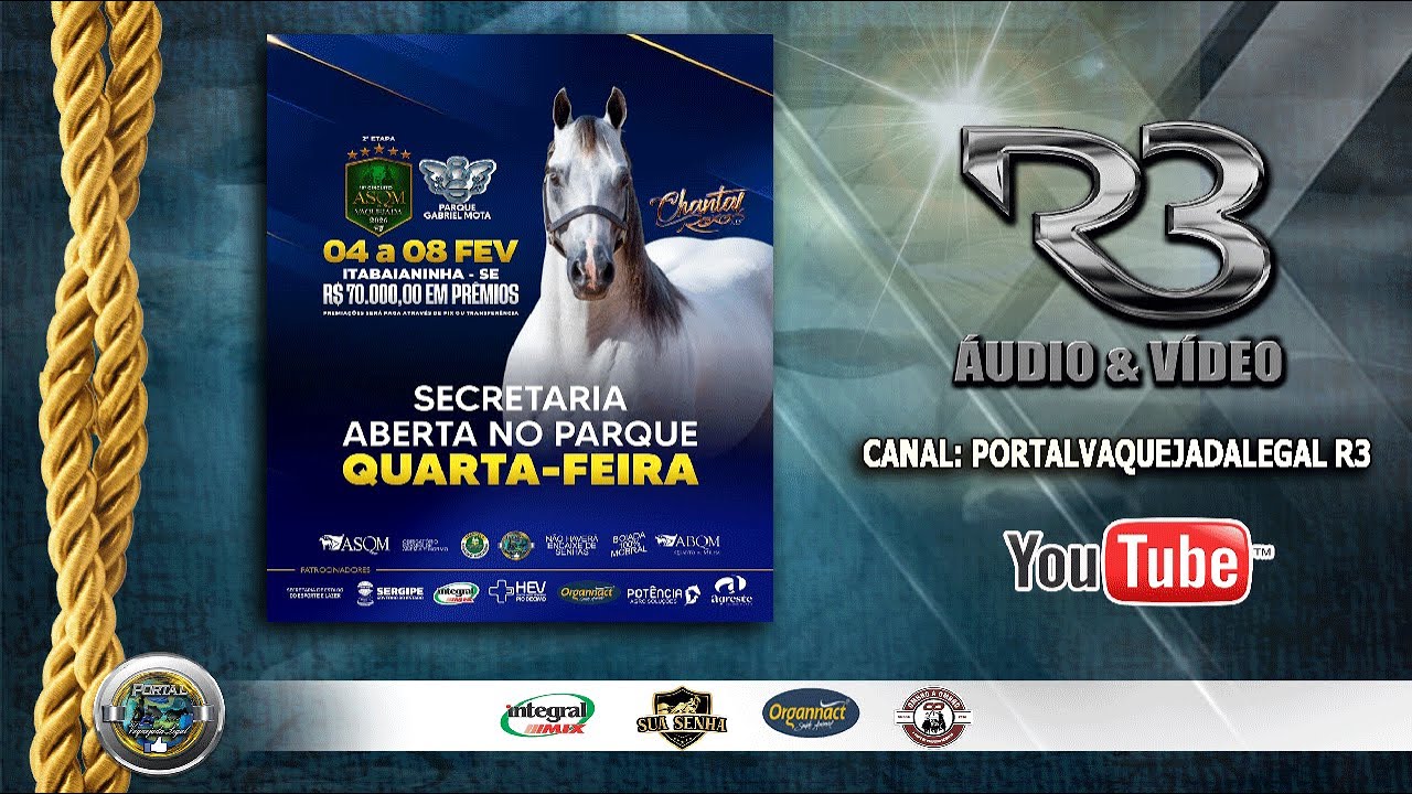 VAQUEJADA AO VIVO - 2ª ETAPA ASQM 2026 - PQ GABRIEL MOTA - ITABAIANINHA/SE
