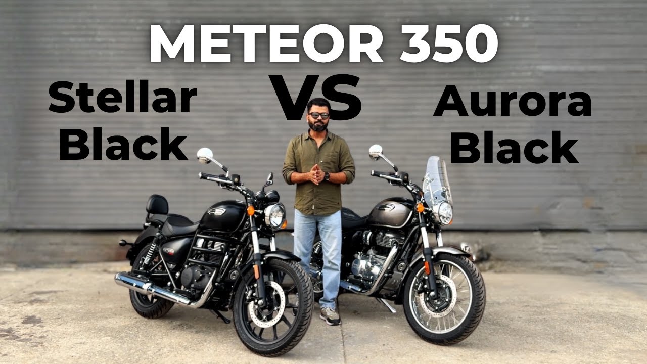 Meteor 350 Stellar Black vs Aurora Black | Detailed Comparison | Motorxone