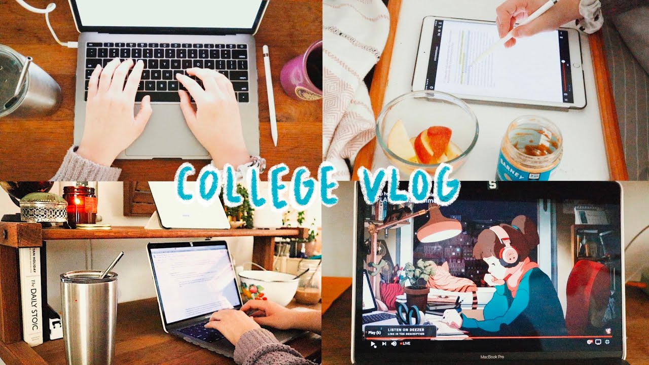 College Vlog: Online Class, Lots of Studying, Note-Taking, & Reading