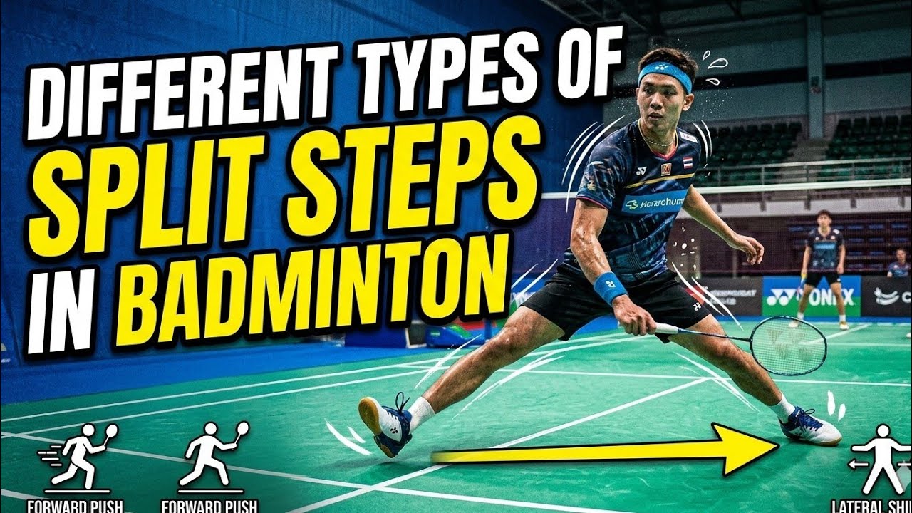 DIFFERENT TYPES OF SPLIT STEPS USED IN BADMINTON  || HOW TO DO SPLIT STEP IN BADMINTON #badminton 