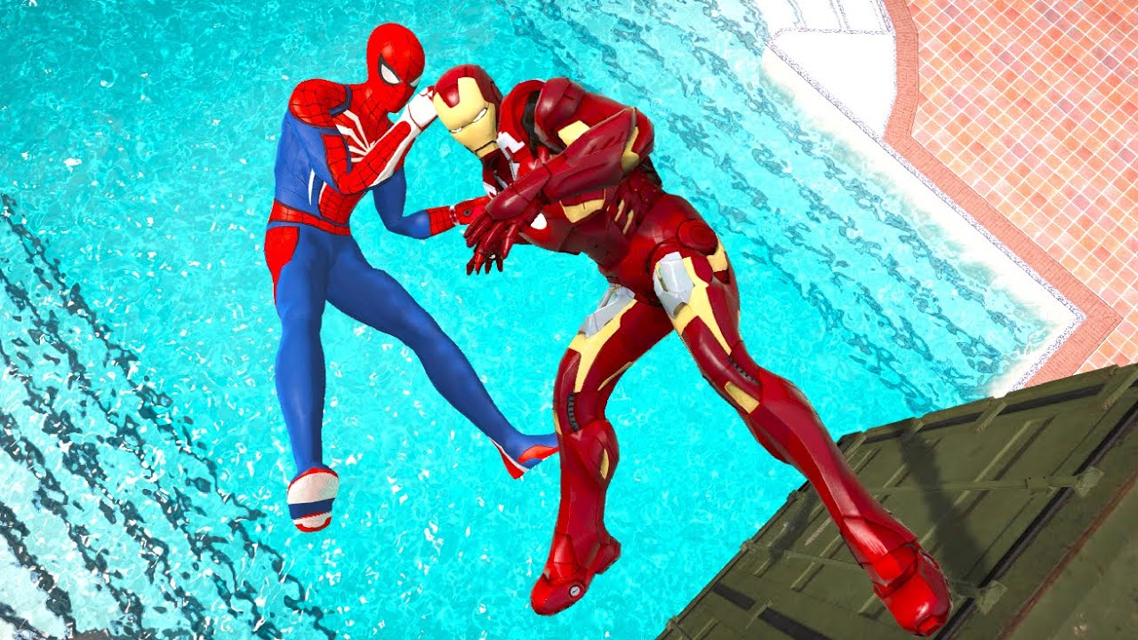 GTA 5 SPIDERMAN vs IRON MAN Water Ragdolls | Fails/Jumps ep.9 (Euphoria Physics | Funny Moments)