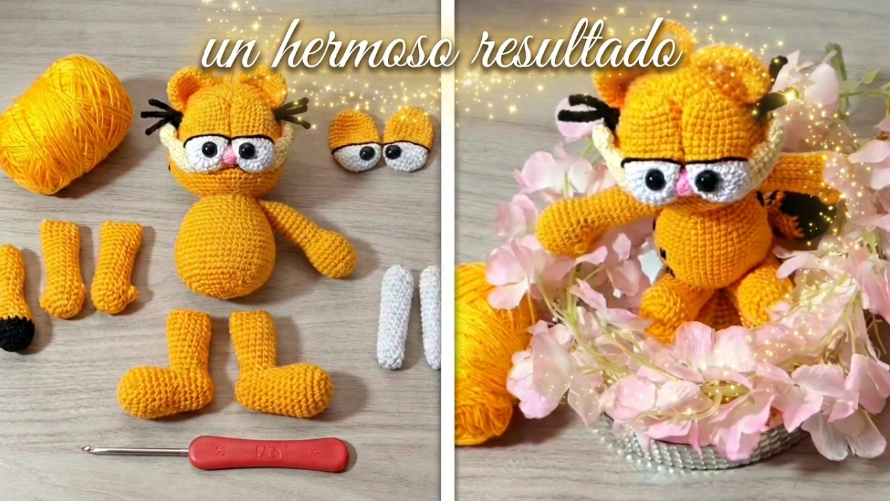 TEJIENDO a GARFIELD ( II Y ÚLTIMA PARTE ) hermoso crochet 