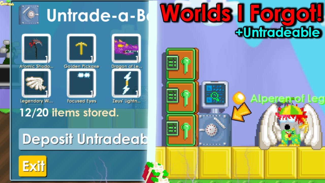 LOOKING WORLDS I FORGOT!! ( I FOUND UNTRADEABLE ITEMS ) | GrowTopia