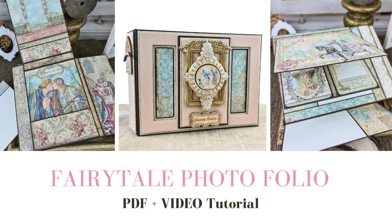 SCRAPBOOK IDEAS | FAIRYTALE Photo Folio Stamperia Sleeping Beauty | Princess | DIY #scrapbooking
