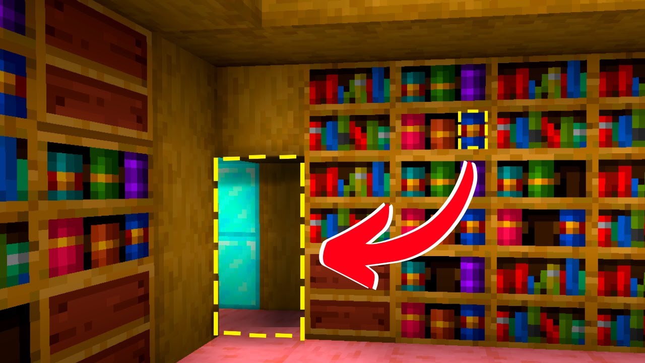Простая и незаметная секретная дверь! Резная книжная полка Minecraft 1.21!