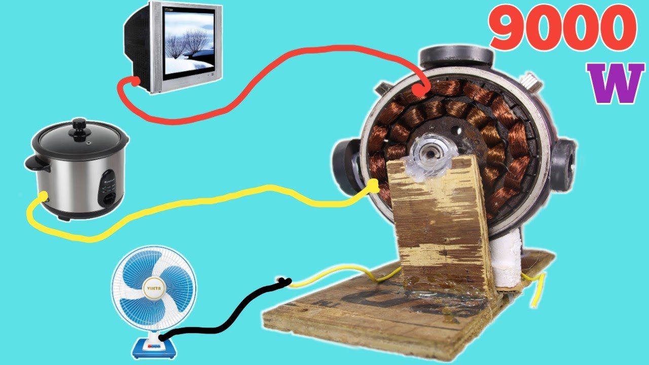 I Make 9000W Powerful 230V Elctric Generator at Home Using Magnetic Coil || How To Make Generator