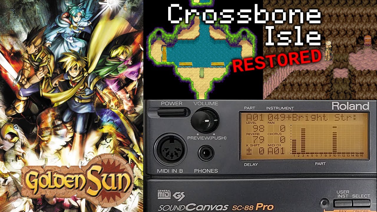 Crossbone Isle / Fuchin Falls Cave [Reupload - Fixed] (Restored - Roland SC-88) - Golden Sun