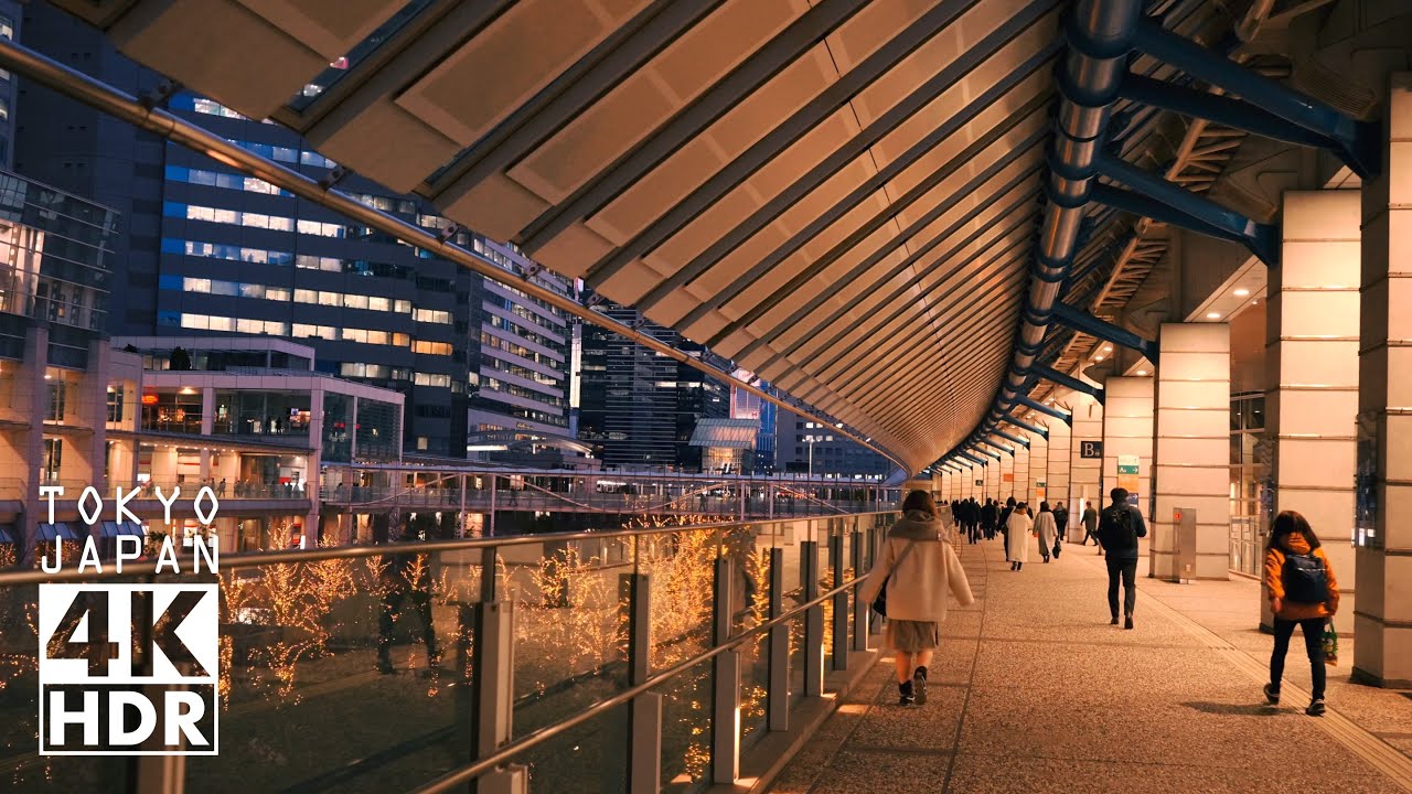 Shinagawa, Tokyo at dusk 4K HDR（Relaxing Ambient Sounds in Japan）