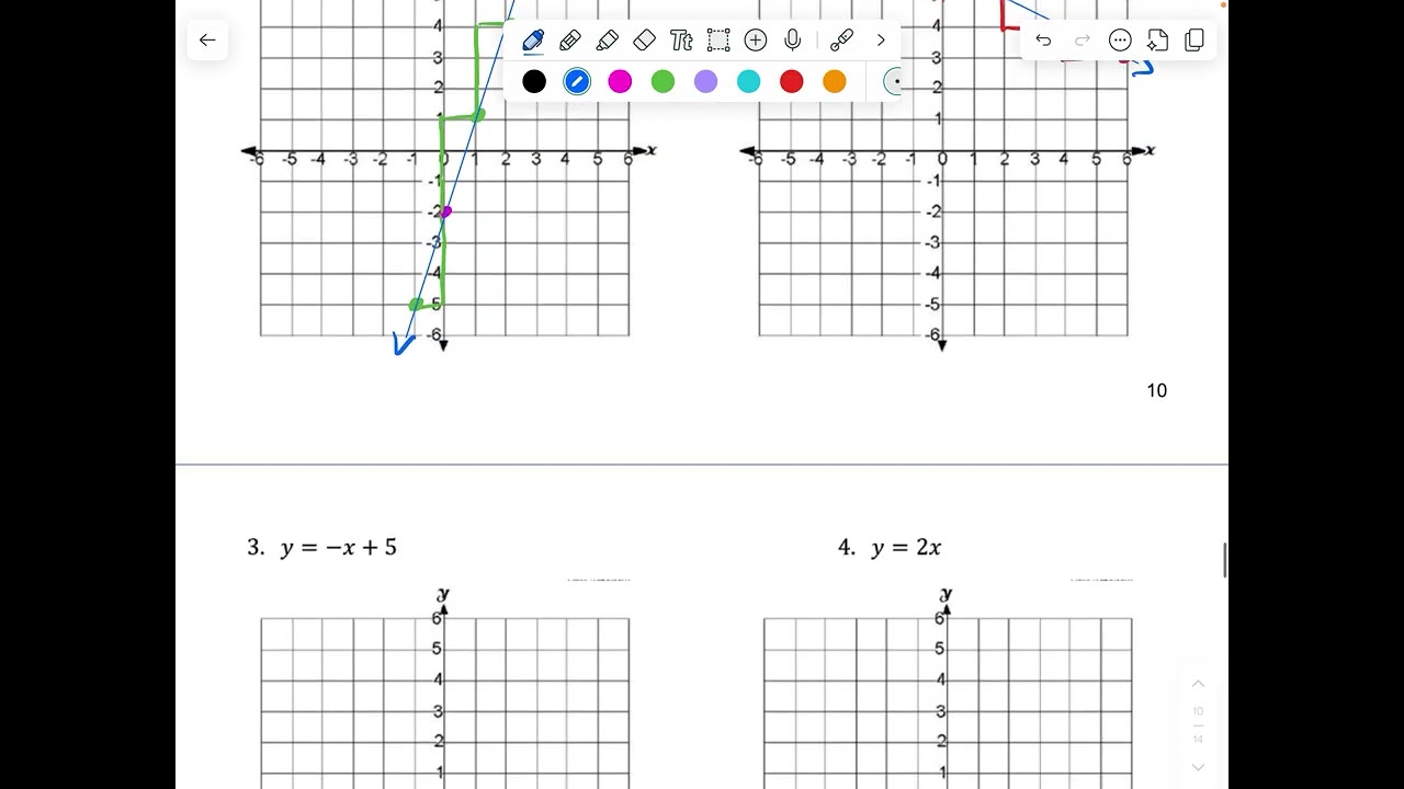 Unit 5 Notes 25-26: Graphing Linear Equations, pgs. 10-11