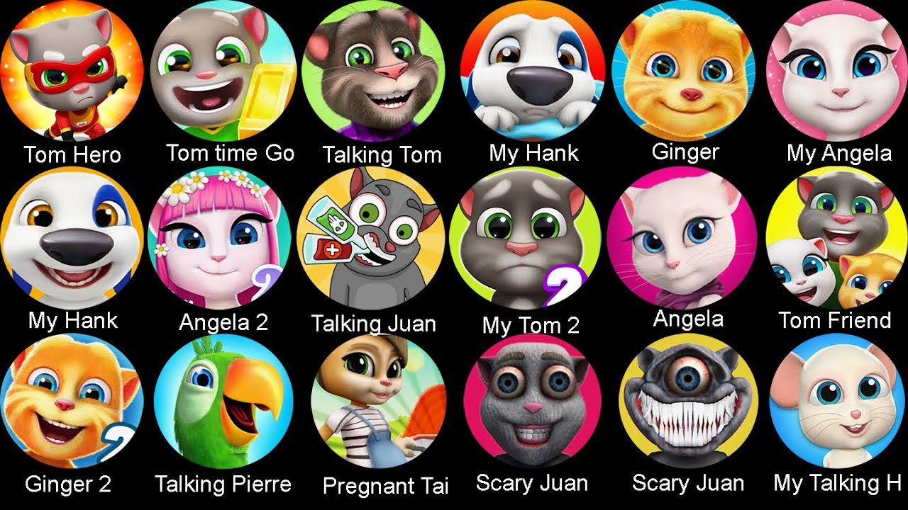 Tom Hero, Tom Time Run, Cat Runner, Tom Gold Run, Angela, My Hank, My Tom, Talking Pierre