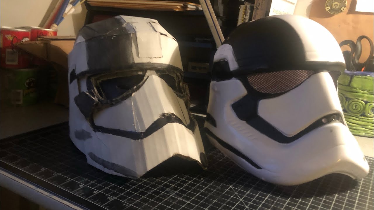 How to make a first order storm trooper helmet out of cardboard