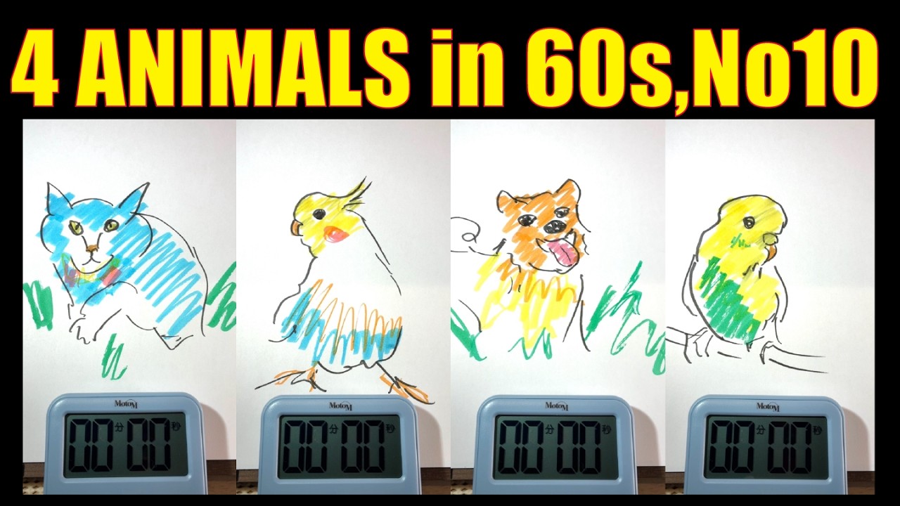 🎧 ASMR Drawing Animals Compilation | Satisfying Marker Sounds (No Talking)10