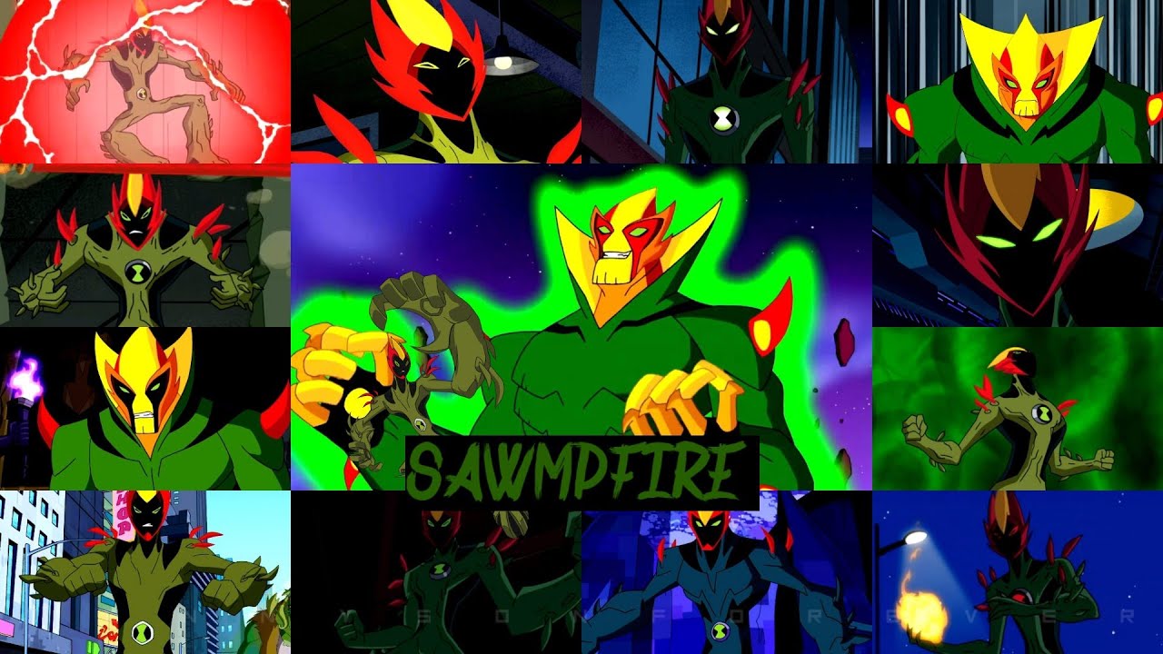 All swampfire transformations in all Ben 10 series