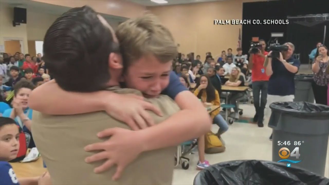 Father Surprises Children At School After 6-Month Deployment