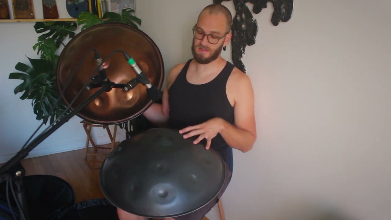 Démonstration de 2 handpans (D kurd) de Panacea Sonora -  ember steel VS acier nitruré