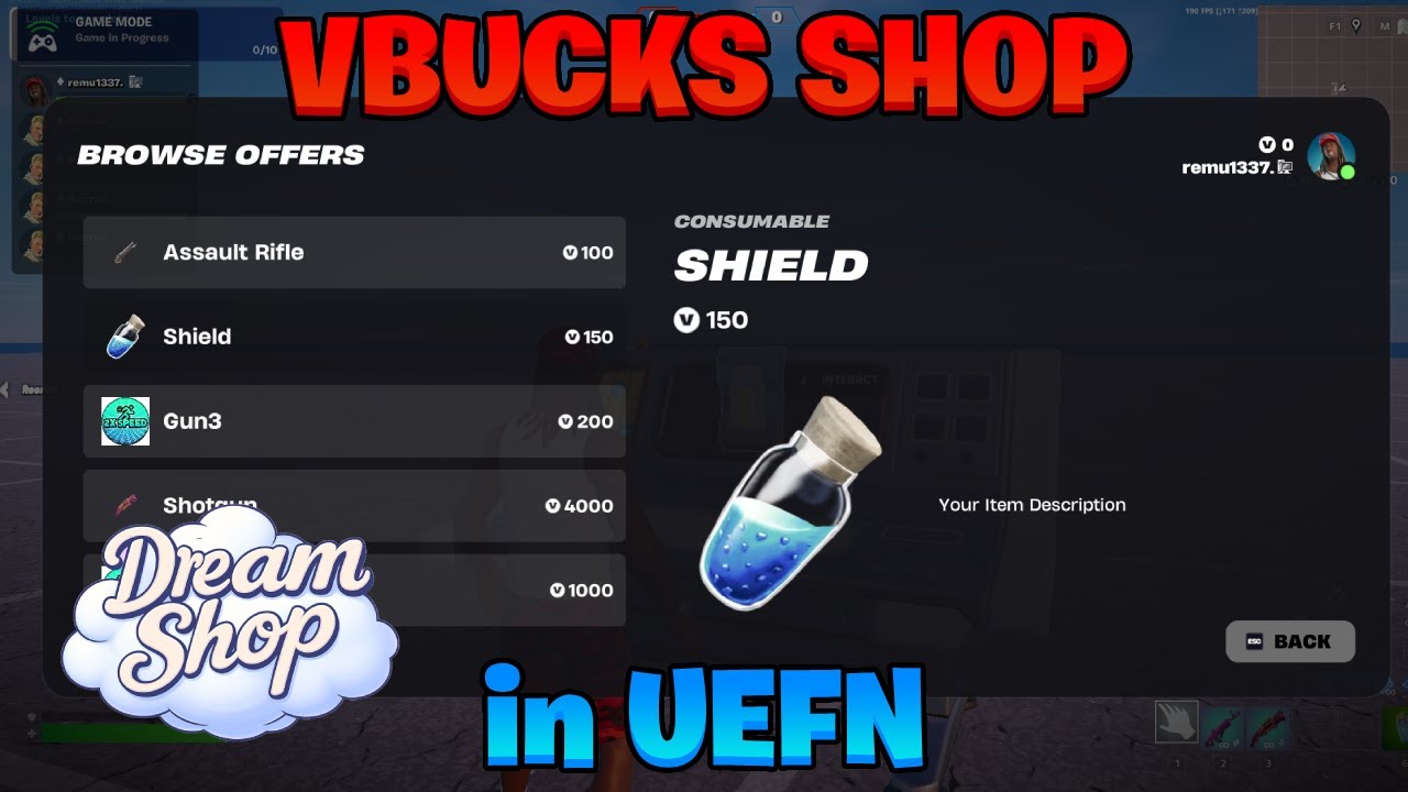 How to create IN-ISLAND VBUCKS SHOP in Fortnite Creative (UEFN)
