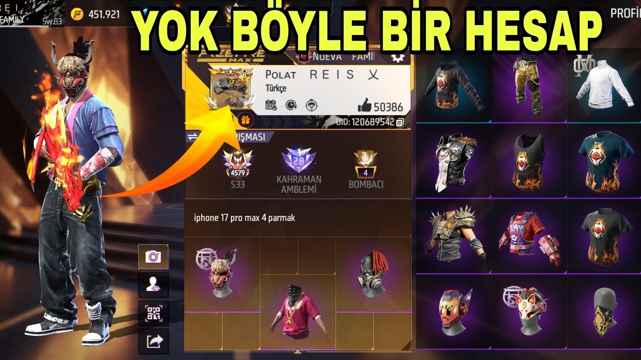 TÜRKİYE'NİN EN DEĞERLİ HESAPLARINDAN BİRİ 1 SEZONDAN AÇIK YOK BÖYLE BİR HESAP TANITIMI #freefire