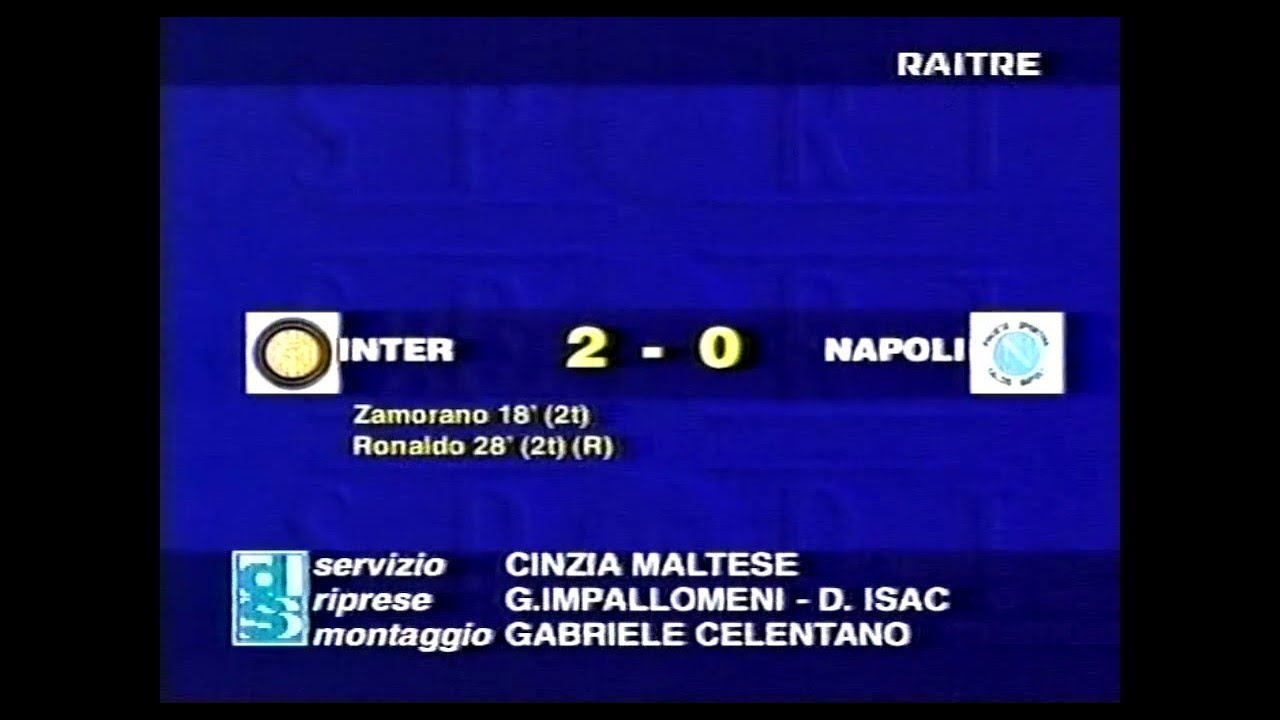 1997-98 (23^ - 28-02-1998) INTER-Napoli 2-0 [Zamorano,Ronaldo(R)] Servizio D.S.Rai3