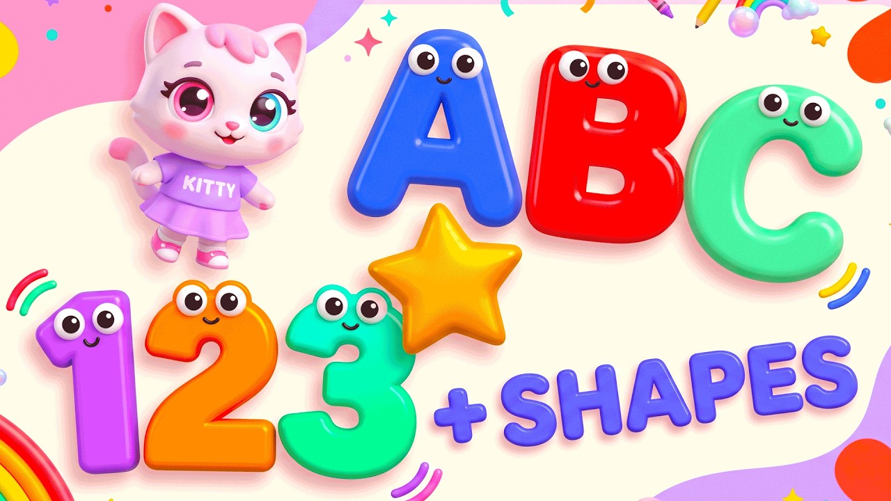 Preschool Learning activities for 3 year olds at home | Learn ABC Phonics Shapes Numbers Colors 🌈