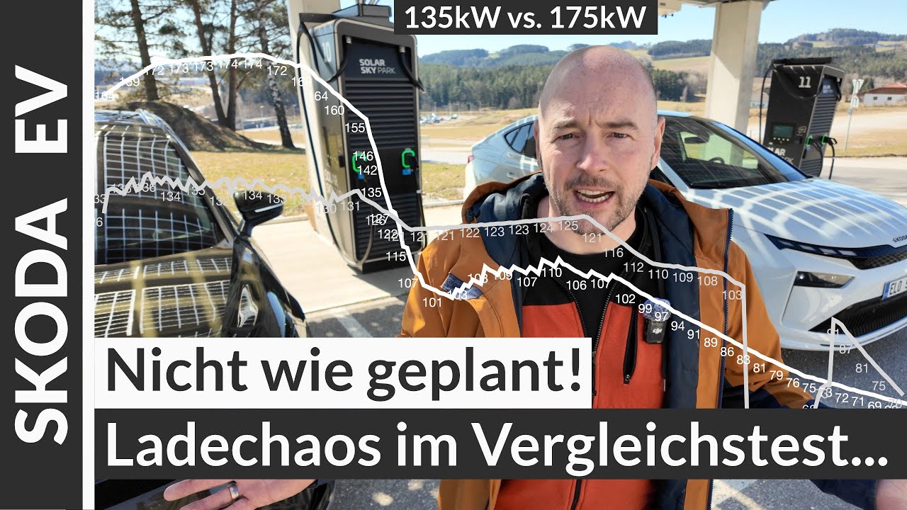 Ladevergleich neuer Skoda ENYAQ 135 kW vs. 175 kW Ladeleistung - und dann kam alles anders...
