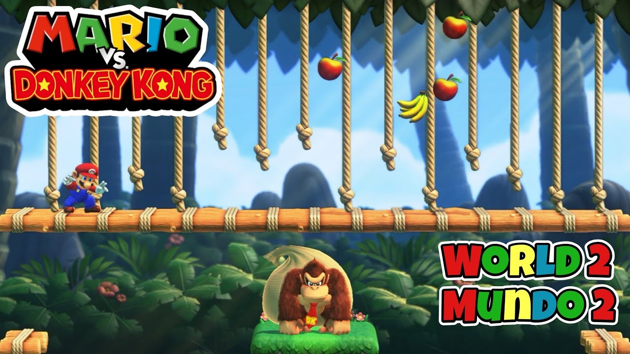 Mario vs Donkey Kong | World 2 DK Jungle | Mundo 2 Jungla de Donkey Kong 🎮Andy Lo Plays🎮