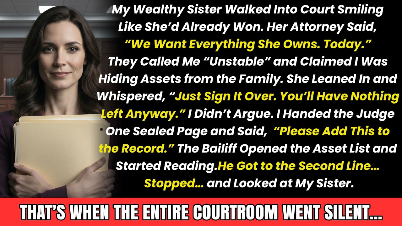 My Wealthy Sister Demanded All My Assets in Court — Until the Bailiff Read the List and…